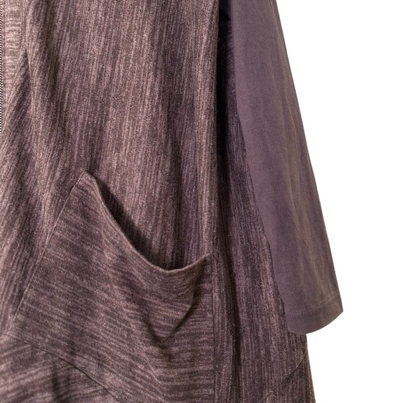 LOGO by Lori Goldstein L Brown Knit Zip Cardigan - Picture 2 of 7